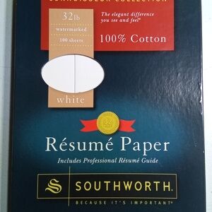 Box White Cotton Résumé Paper Pack Watermark Professional Laser InkJet Archives
